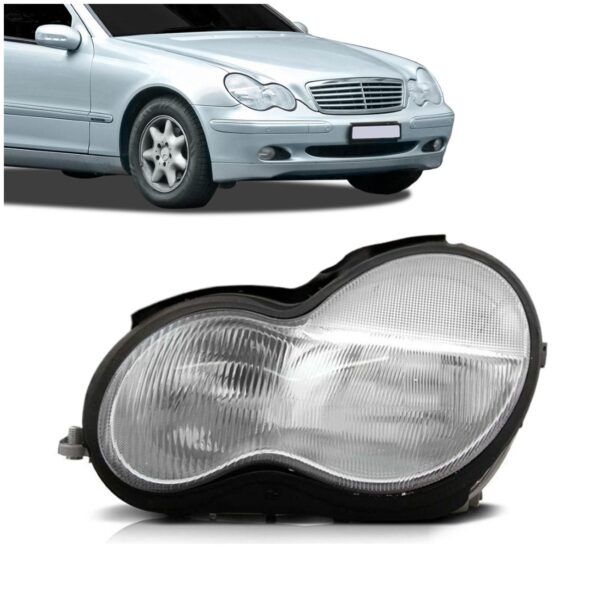 Farol Mercedes C180 C200 01 02 03 04 2005 06 Raiado 1ª Linha - Esquerdo/motorista