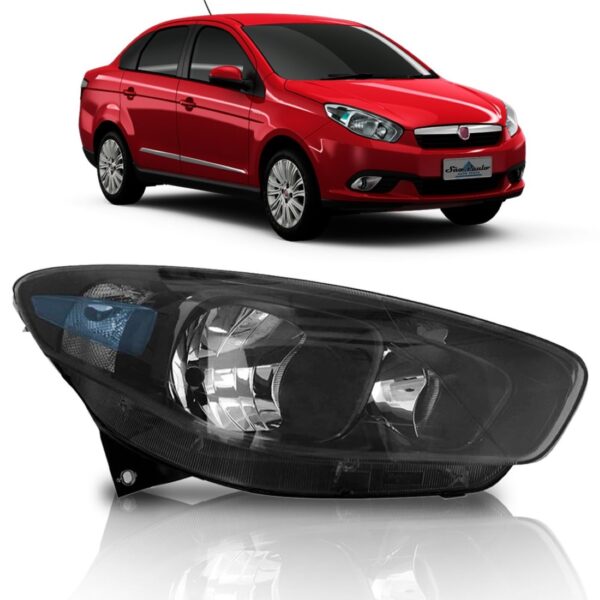 Farol Grand Siena 12 13 2014 15 Máscara Negra Fumê 1ª Linha - Direito/passageiro