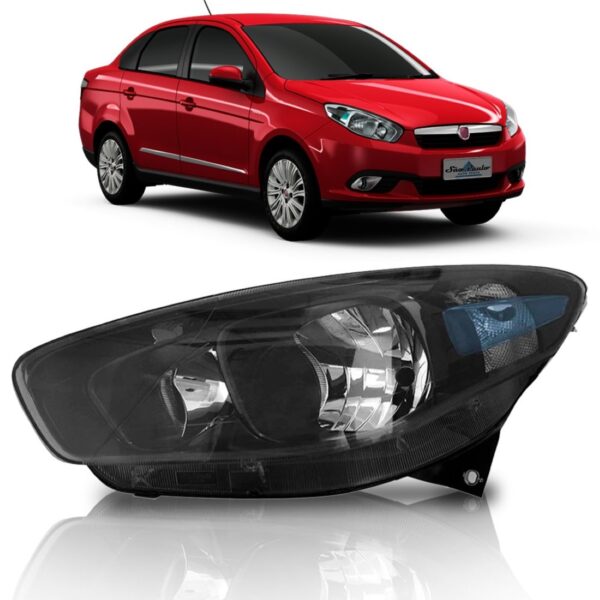 Farol Grand Siena 12 13 2014 15 Máscara Negra Fumê 1ª Linha Esquerdo/motorista