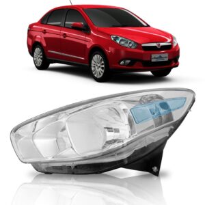 Farol Grand Siena 2012 2013 2014 2015 Cromado 1ª Linha Esquerdo/motorista
