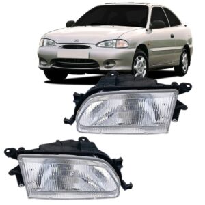 Farol Accent 2 Coupe 1994 1995 1996 1997 Cromado 1ª Linha Esquerdo/motorista