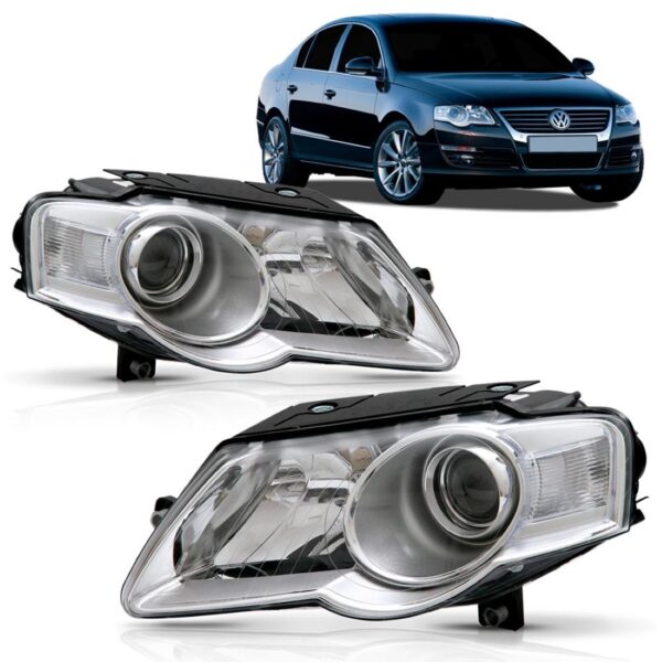 Farol Passat Variant 06 2007 2008 2009 2010 Cromado 1ª Linha Direito/passageiro