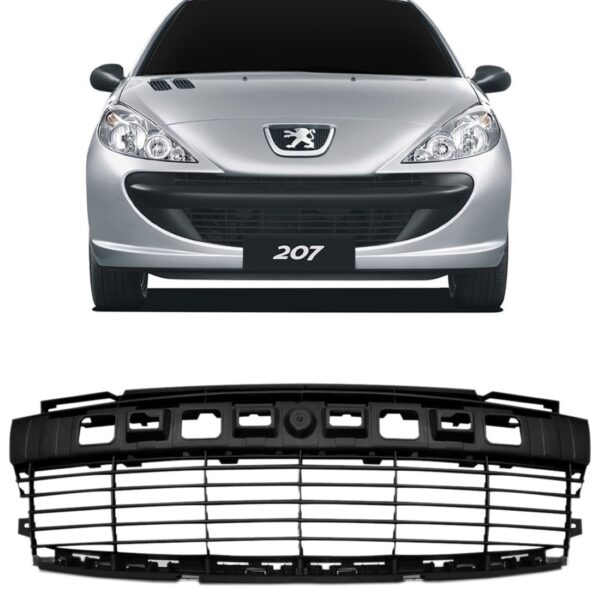 Grade Central Para-choque Peugeot 207 2008 A 2012 1a Linha Preto