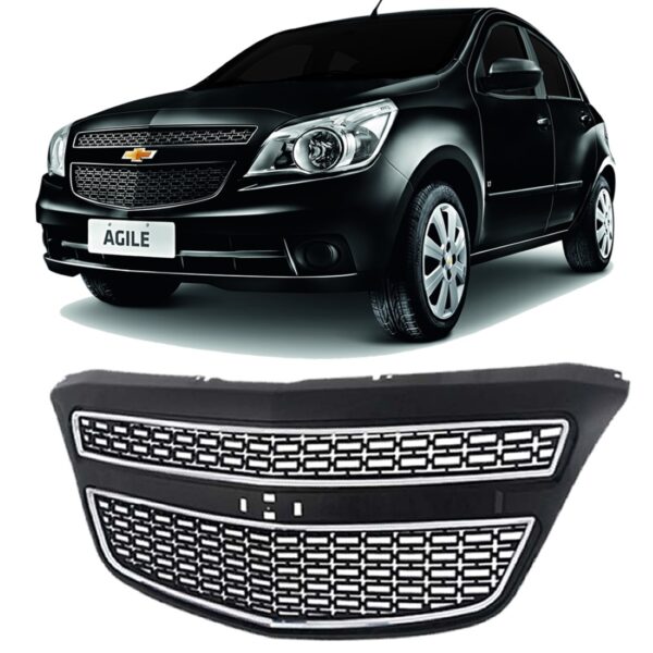Grade Tela Agile Montana Friso Cromado 2009 2010 11 12 2013 Preto