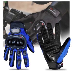 Luva Motociclista Raptor Dl Com Protetor Preto Cor Azul Tamanho M