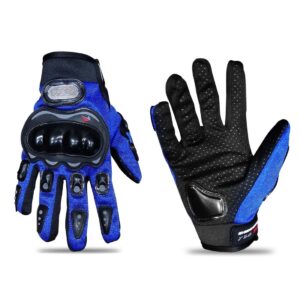 Luva Motociclista Raptor Dl Com Protetor Preto Cor Azul Tamanho M