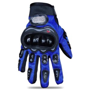 Luva Motociclista Raptor Dl Com Protetor Preto Cor Azul Tamanho M