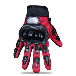 Luva Protetora Reforcada Motociclista Motoqueiro Cor Vermelho,Tamanho M