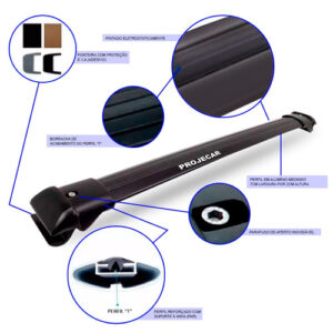 Kit Travessa Jeep Renegade Preto + Bau 510 Litros Maleiro Preta