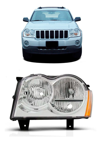 Farol Jeep Grand Cherokee 2005 2006 2007 1ª Linha - Esquerdo/motorista