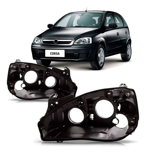 Par Carcaça Farol Para Corsa 2003 04 05 08 09 10 2011
