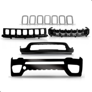 Kit Parachoque Grade Para Compass 2017 A 2021 Com Spoiler Preto