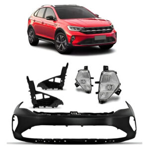 Kit Parachoque Nivus 2020 A 2024 Com Par Milhas Led E Guias - Preto