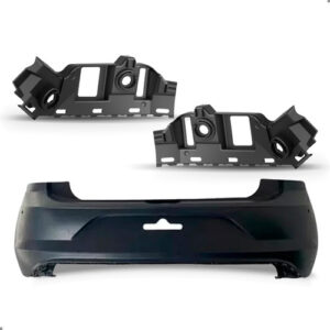 Kit Parachoque Traseiro Para Polo 2018 A 2023 Com Par Guias