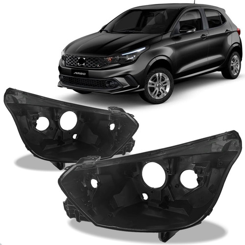 Par Carcaça Farol Dianteiro Argo E Cronos 2017 A 2024
