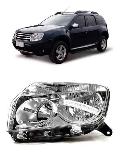 Farol Duster 2010 A 2014 Cromado 1ª Linha Esquerdo/motorista