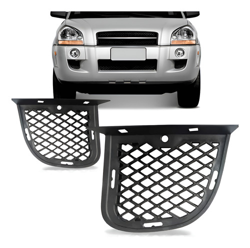 Par Moldura Parachoque Dianteiro Tucson 2004 05 06 07 A 2016 Preto