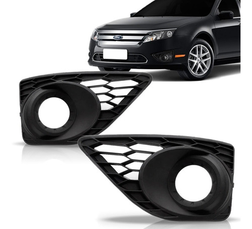 Par Moldura Grade Milha Ford Fusion 2010 2011 2012 Preto