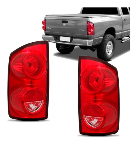 Par Sinaleira Traseira Dodge Ram 2006 A 2009 Vermelho