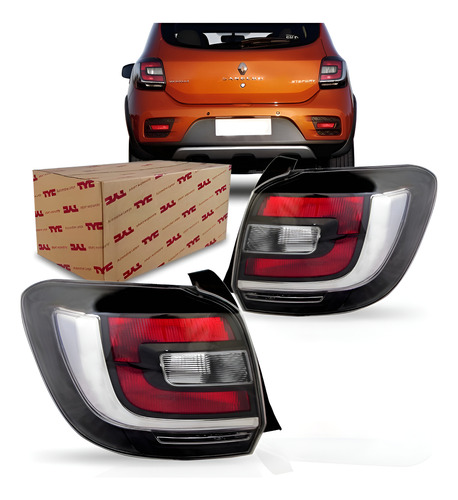Par Sinaleira Traseira Sandero 2015 2016 2017 2018 Stepway Vermelho