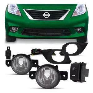 Kit Farol Neblina Milha Nissan Versa 2011 À 2014 Com Grade Transparente