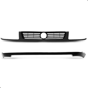 Kit Spoiler Saia Para Polo 1997 A 2002 Com Grade Completa Preto Brilhante