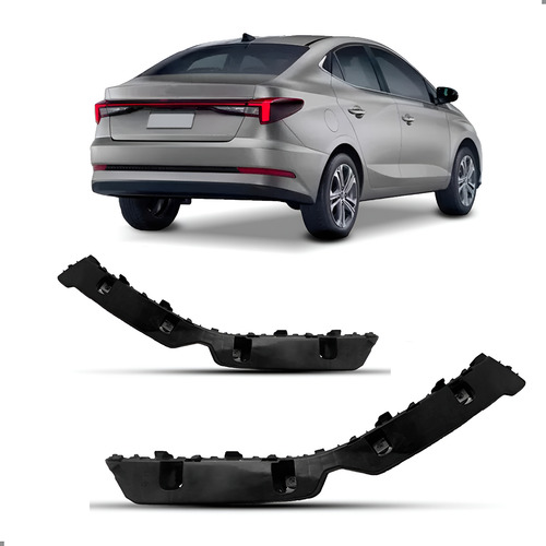 Par Suporte Guia Parachoque Traseiro Hb20s 2023 2024 2025
