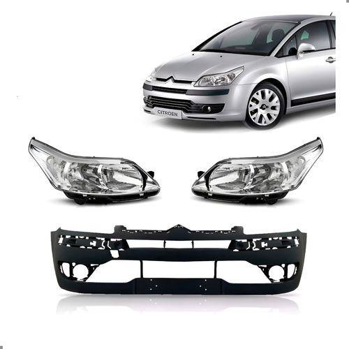 Kit Frente Parachoque Para Citroen C4 Pallas 2008 A 2014 Preto