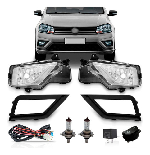 Kit Farol Auxiliar Saveiro G7 2016 A 2021 Com Grade