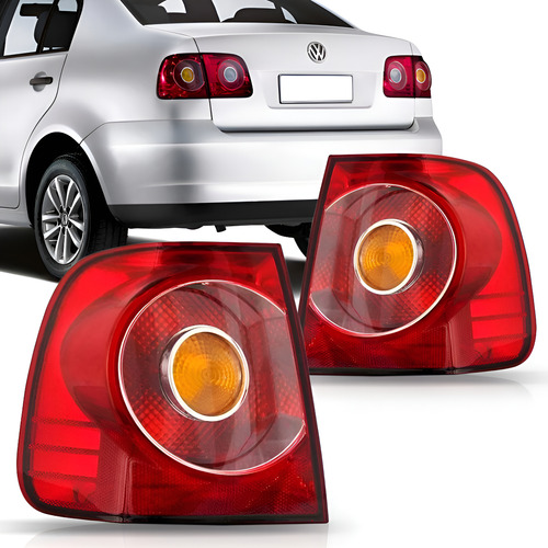 Par Sinaleira Traseira Polo 2012 13 14 2015 Sedan Rubi Canto Vermelho