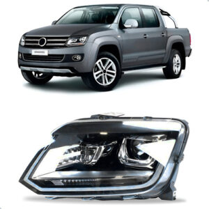 Farol Elétrico Vw Amarok 2017 A 2023 Led Com Motor 1ª Linha - Esquerdo/motorista