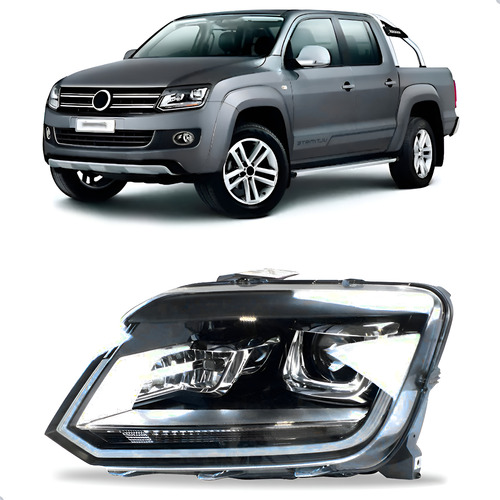Farol Elétrico Vw Amarok 2017 A 2023 Led Com Motor 1ª Linha - Esquerdo/motorista