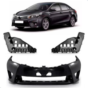 Parachoque Dianteiro Corolla 2015 A 2017 Com Par Guias Preto