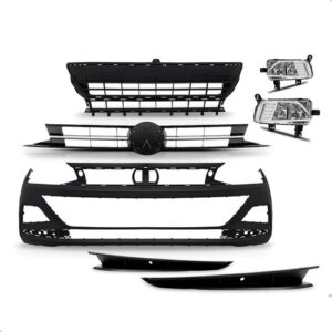 Kit Parachoque Virtus E Polo 2017 A 2020 C/farois Milha Novo Preto