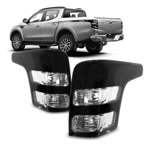 Par Sinaleira Traseira L200 Triton Fume 2017 A 2020 Preto