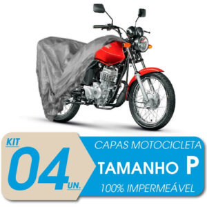 04 Capas Cobrir Moto Impermeável Proteção Uv P Mega Desconto Cinza