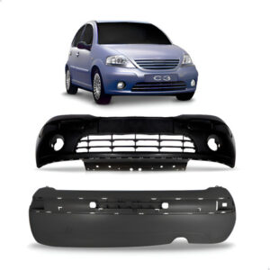 Envolvente Dianteiro + Traseiro C3 2003 A 2008 1a Linha Novo Preto