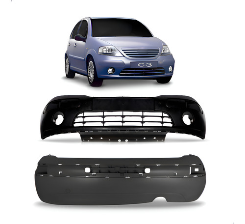 Envolvente Dianteiro + Traseiro C3 2003 A 2008 1a Linha Novo Preto