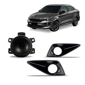 Par Grade Milhas Para Fiat Cronos 2017 A 2022 C/tampa Milha Preto Ambos Os Lados