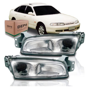 Par Farol Para Mazda 626 1993 1994 1995 1996 1997 Cromado Direito E Esquerdo