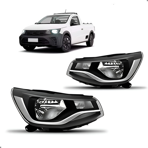 Par Farol Saveiro 2023 2024 2025 Cromado Ambos Lados