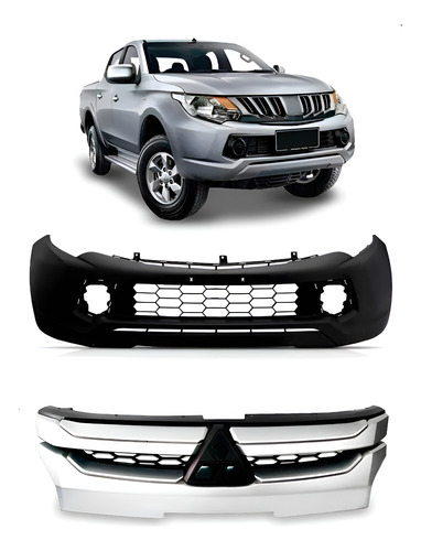 Parachoque Para L200 Triton C/ Grade 2017 A 2025 1a Linha