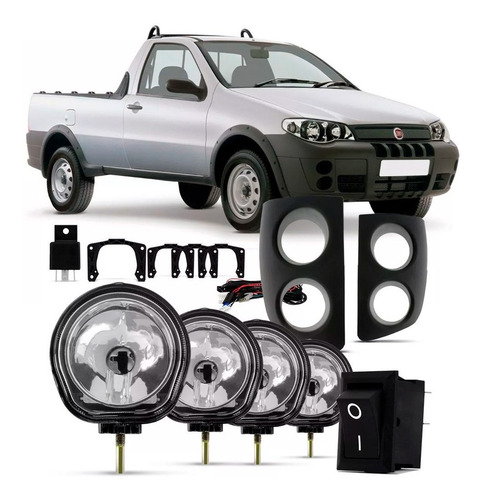 Kit Farol Milha Neblina Palio Strada Adventure G3 2004/2008 Transparente