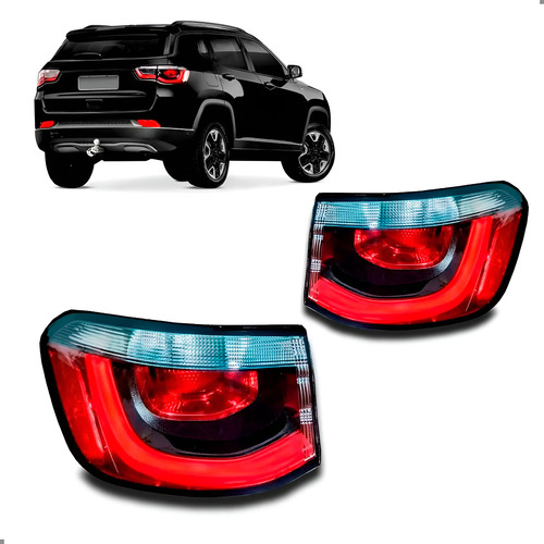 Par Lanterna Traseira Canto Para Compass 2022 A 2025 C/led Ambos Lados
