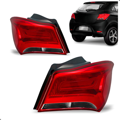 Par Lanterna Traseira Fumê Para Onix 2017 2018 2019 2020 Ambos Lados Vermelho