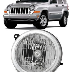 Farol Cherokee Sport 2002 2003 Cromado 1ª Linha - Esquerdo/motorista