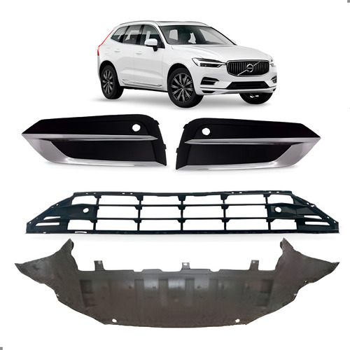Kit Frente Para Volvo Xc60 2018 A 2021 Com Grades E Spoiler