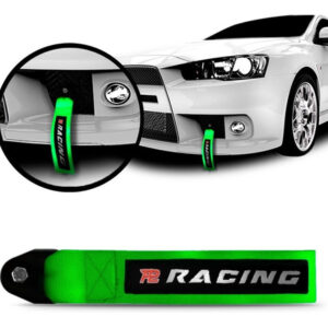 Tow Strap Hook Cinta Reboque Engate Parafusado Cor Verde