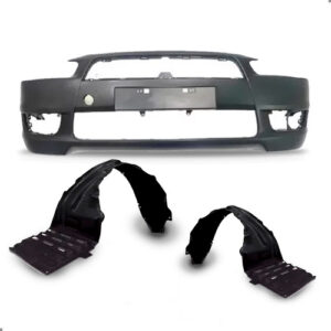 Kit Parachoque Para Lancer 08 A 2013 Com Par Parabarros Novo Preto