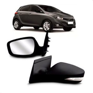 Par Retrovisor Hb20 2011 A 2015 Preto Com Pisca Elétrico